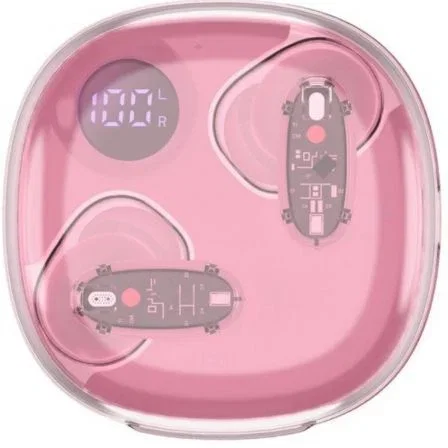 Mars Gaming Auricular gaming MHI-B2 semi-transparente Bluetooth 5.4 indicador LED rosa